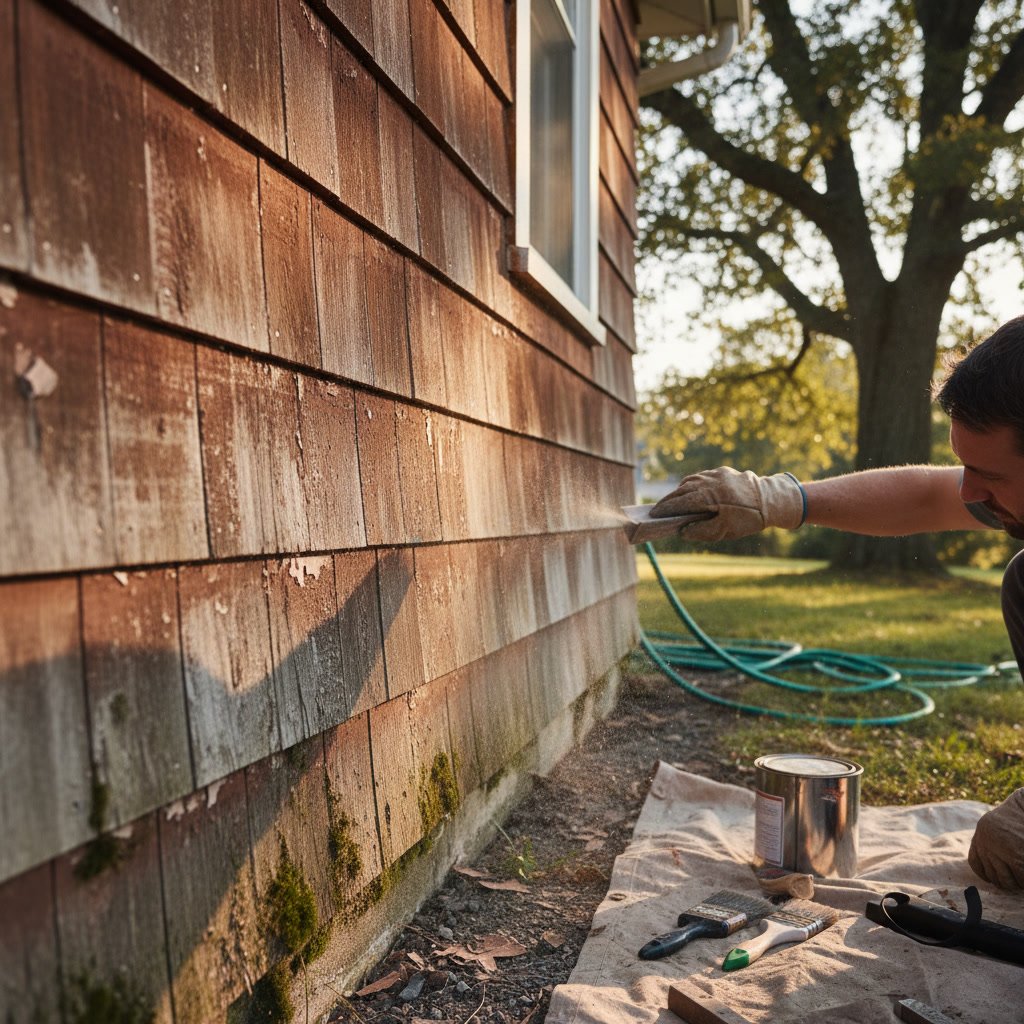 Close-up of fiber cement siding installed on a Louisiana home