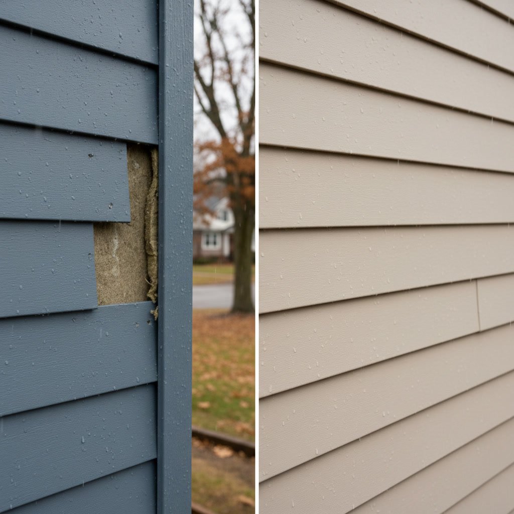 Professional siding installation showing proper panel alignment and fastening